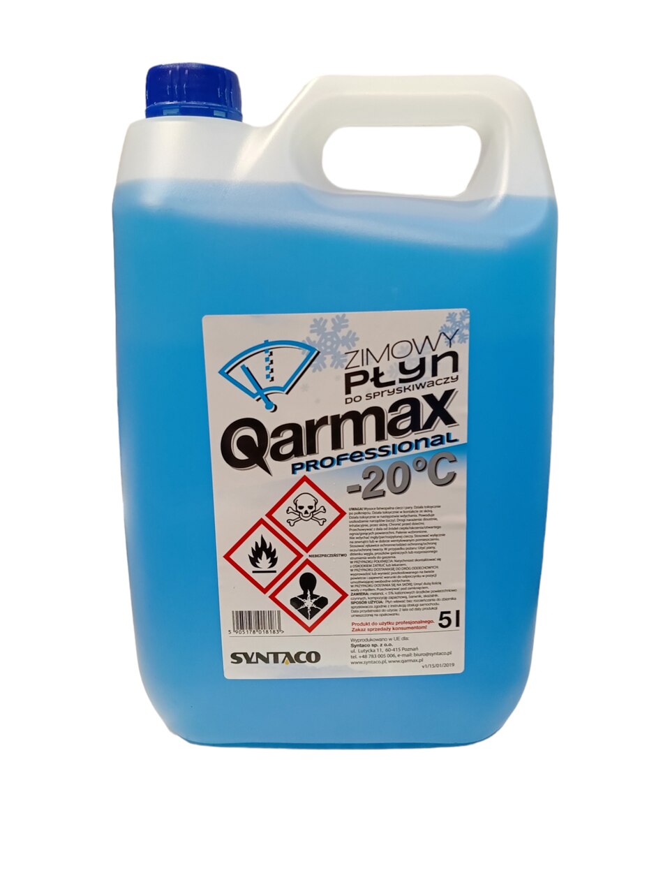 QARMAX PROFESIONAL PŁYN DO SPRYSKIWACZY ZIMOWY METANOL -20 5L 1