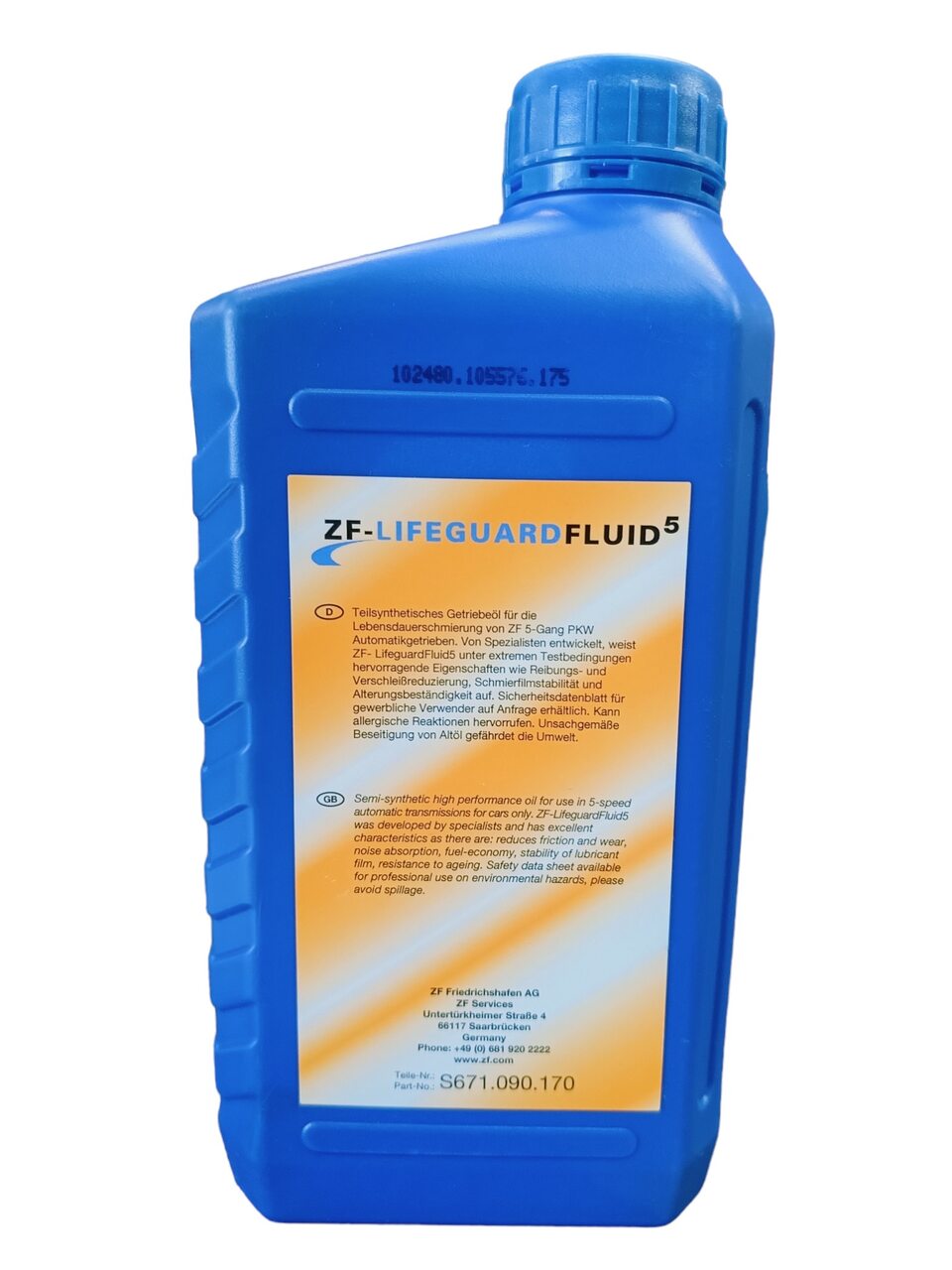 BMW/ZF LifeGuardFluid 5 1L OEM S67109017001/ZF-500504800 olej przekładniowy 1