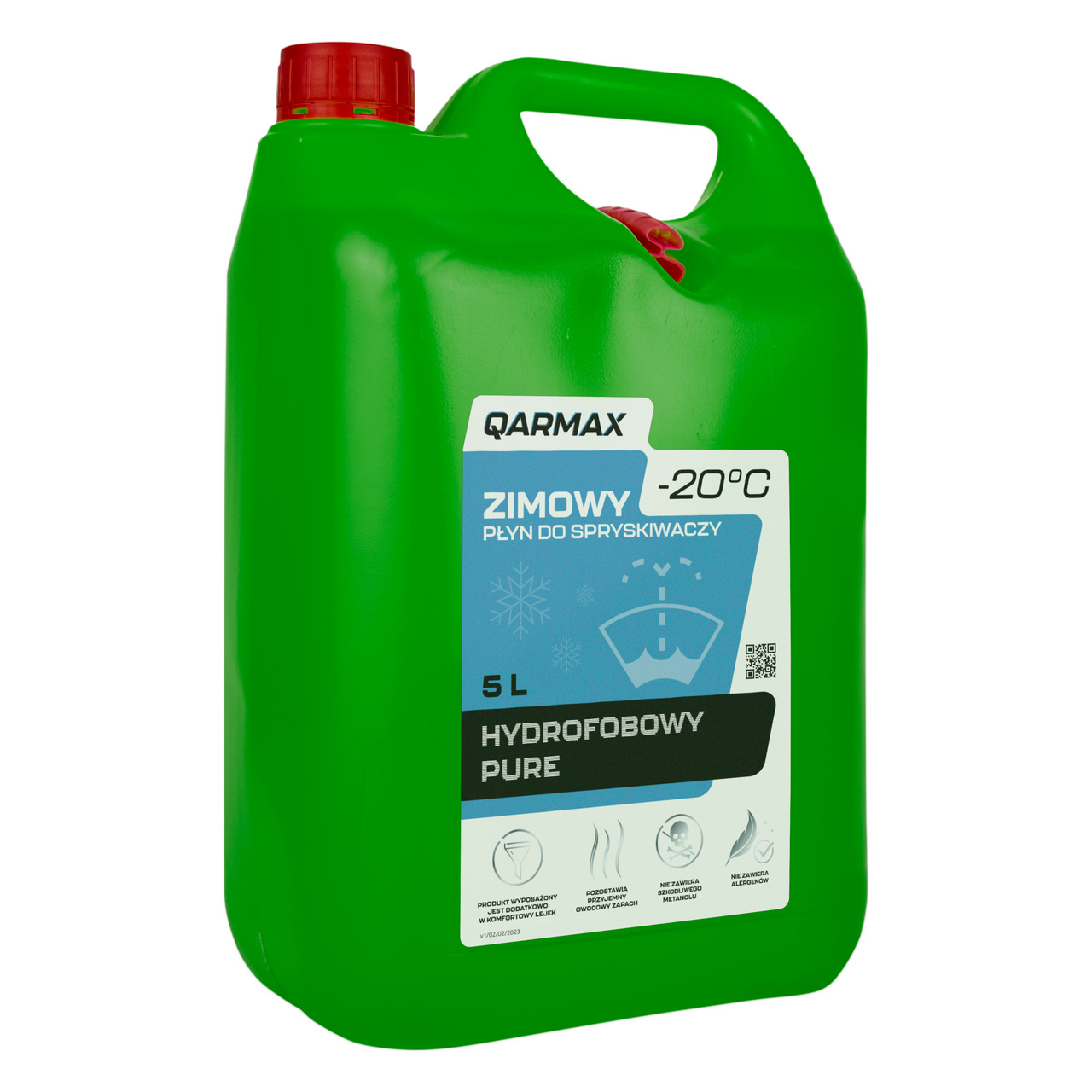 QARMAX HYDROFOBOWY PŁYN DO SPRYSKIWACZY ZIMOWY ETANOL PURE -20 5L z lejkiem 1
