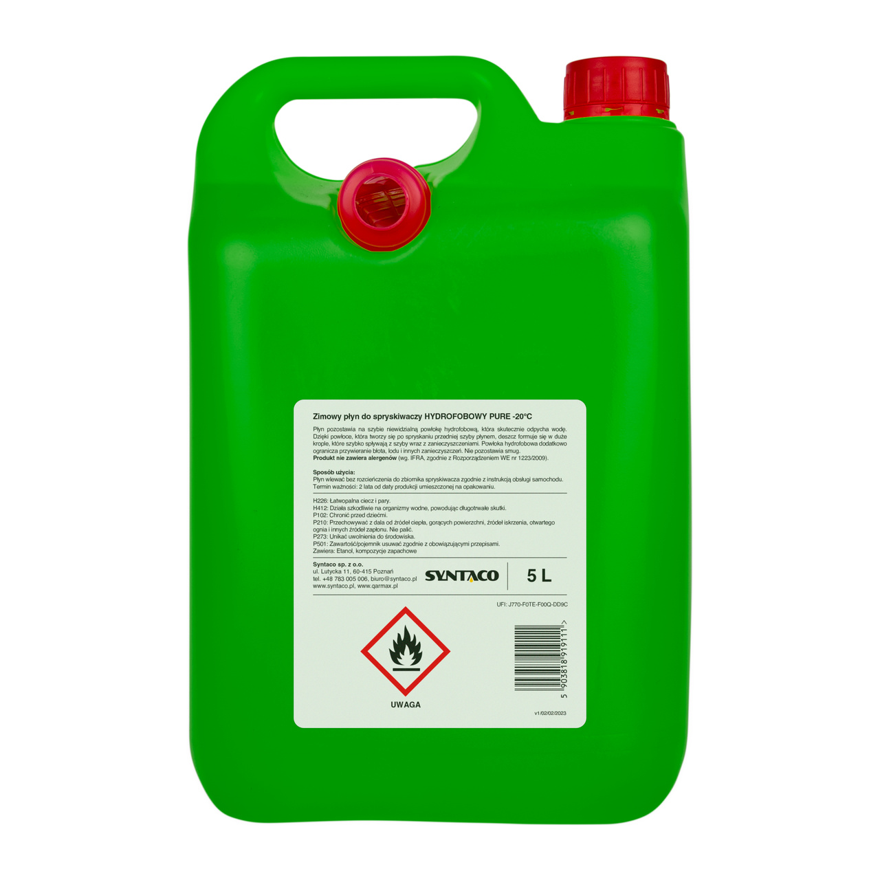 QARMAX HYDROFOBOWY PŁYN DO SPRYSKIWACZY ZIMOWY ETANOL PURE -20 5L z lejkiem 2
