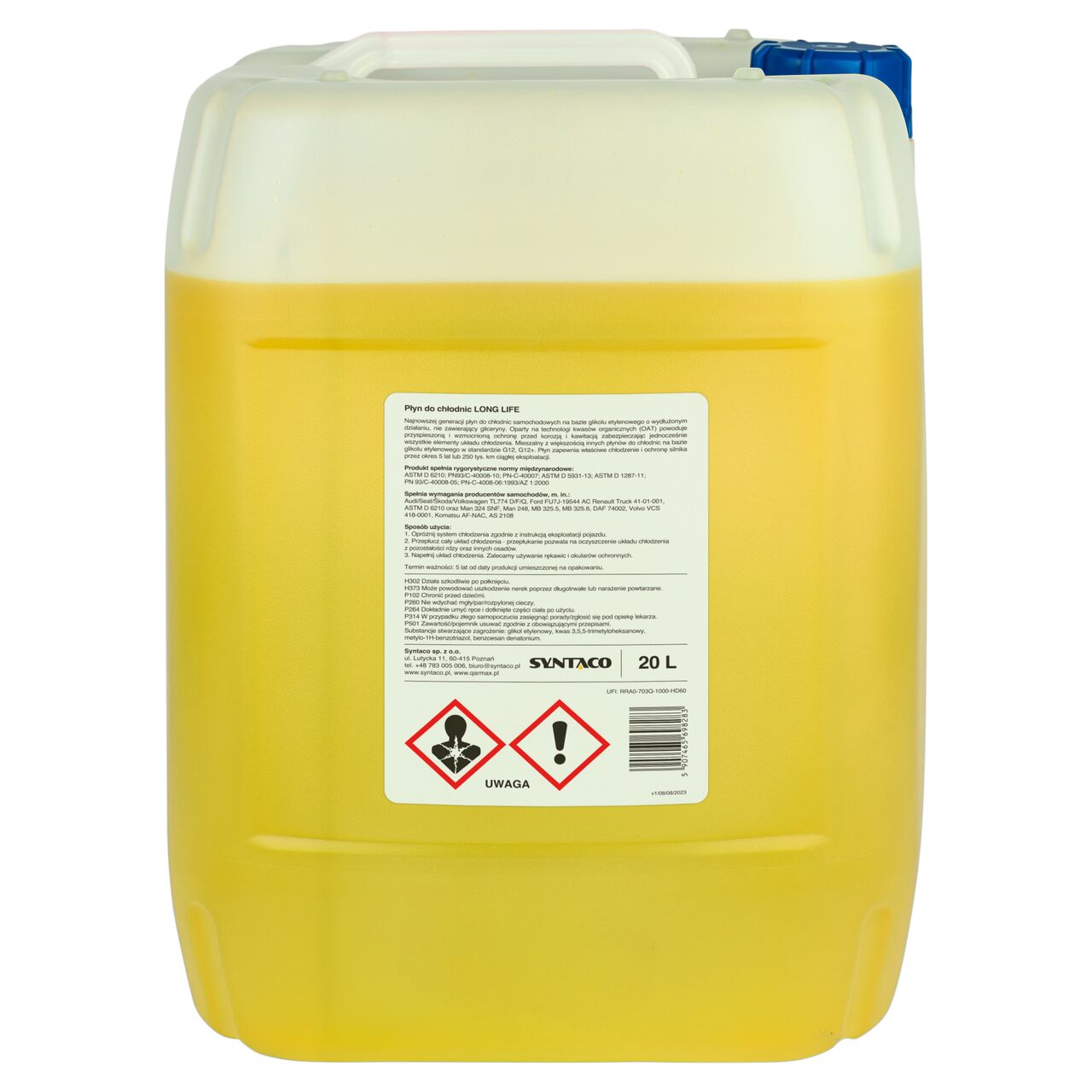 QARMAX PŁYN DO CHŁODNIC LONG LIFE Żółty 20L 1