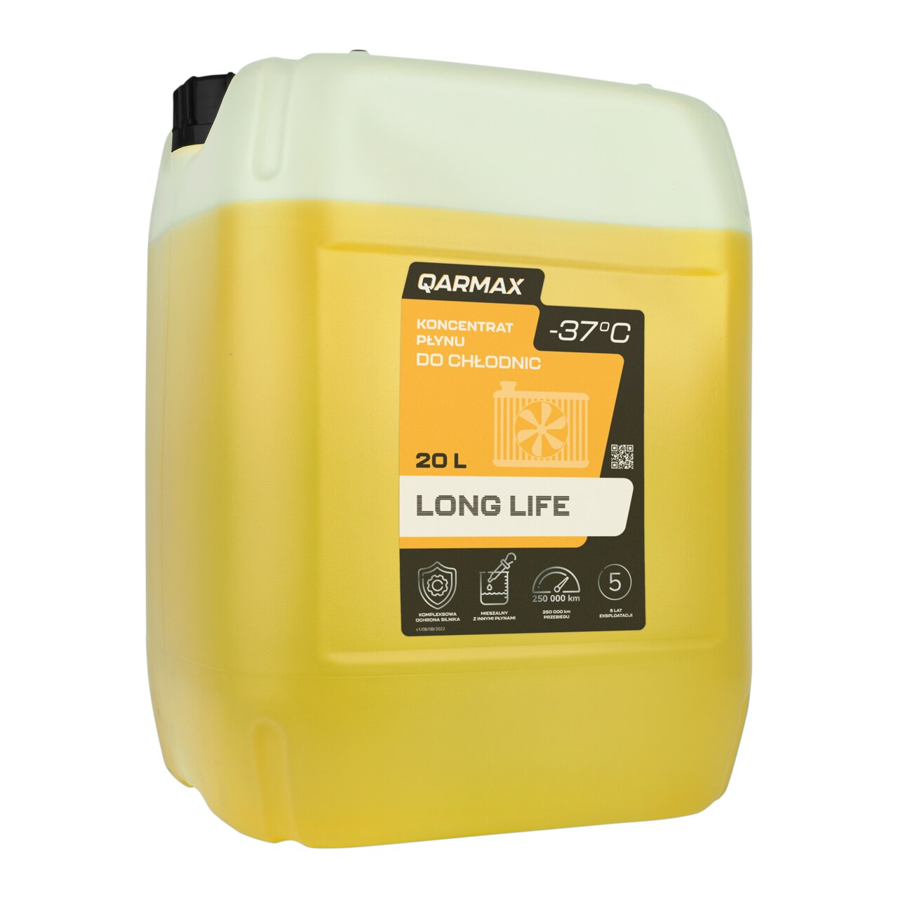 QARMAX KONCENTRAT LONG LIFE PŁYNU DO CHŁODNIC Żółty 20L 2