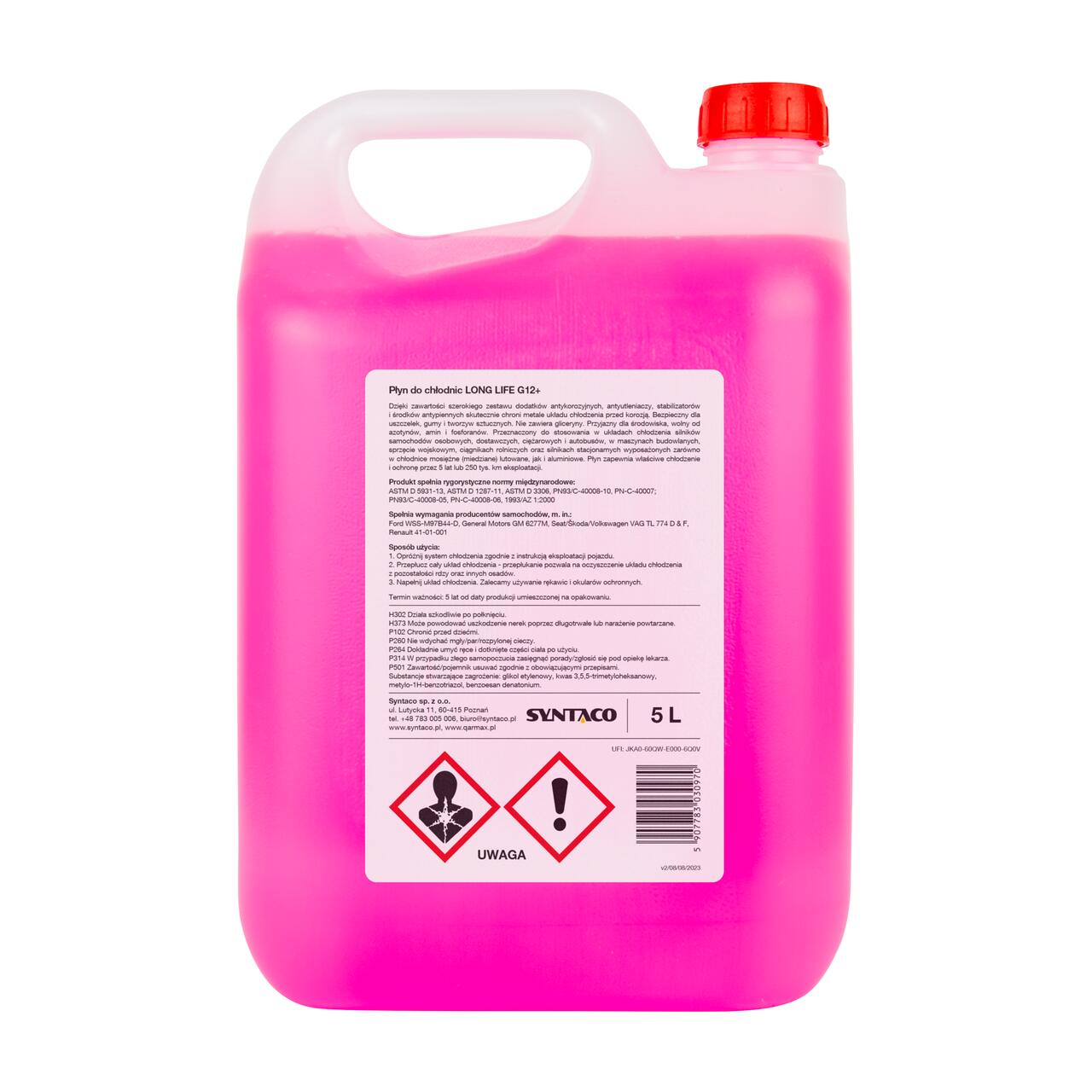 QARMAX PŁYN DO CHŁODNIC G12+ RÓŻOWY 5L 1