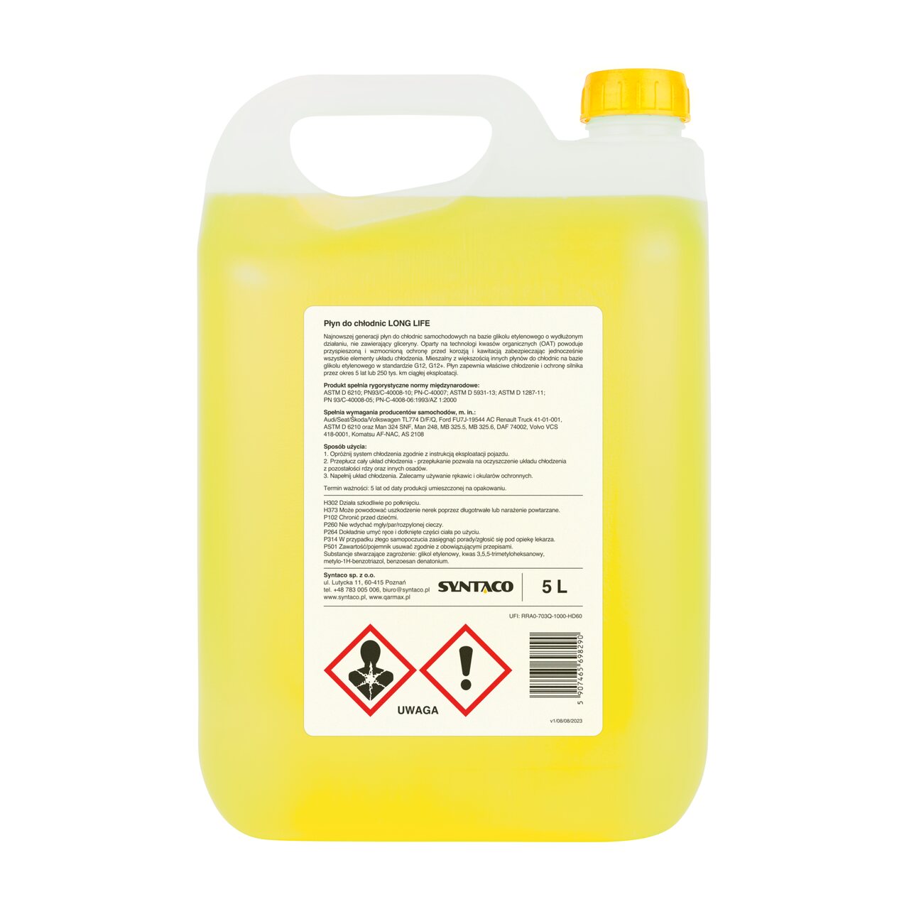 QARMAX PŁYN DO CHŁODNIC LONG LIFE Żółty 5L 4