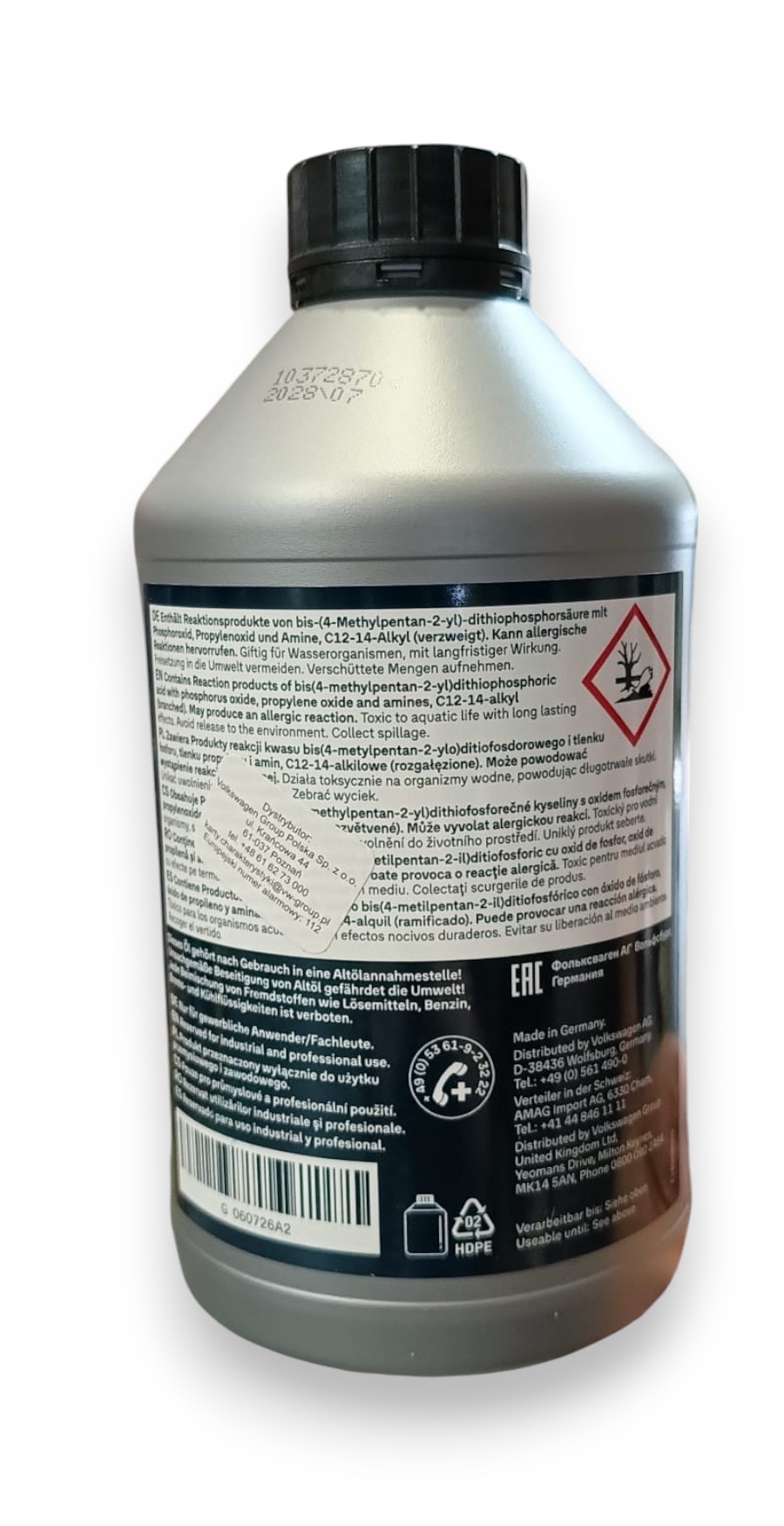 VOLKSWAGEN VW VAG OLEJ PRZEKŁADNIOWY DO 5-BIEGOWEJ SKRZYNI MANUALNEJ 1L OEM G060726A2 2