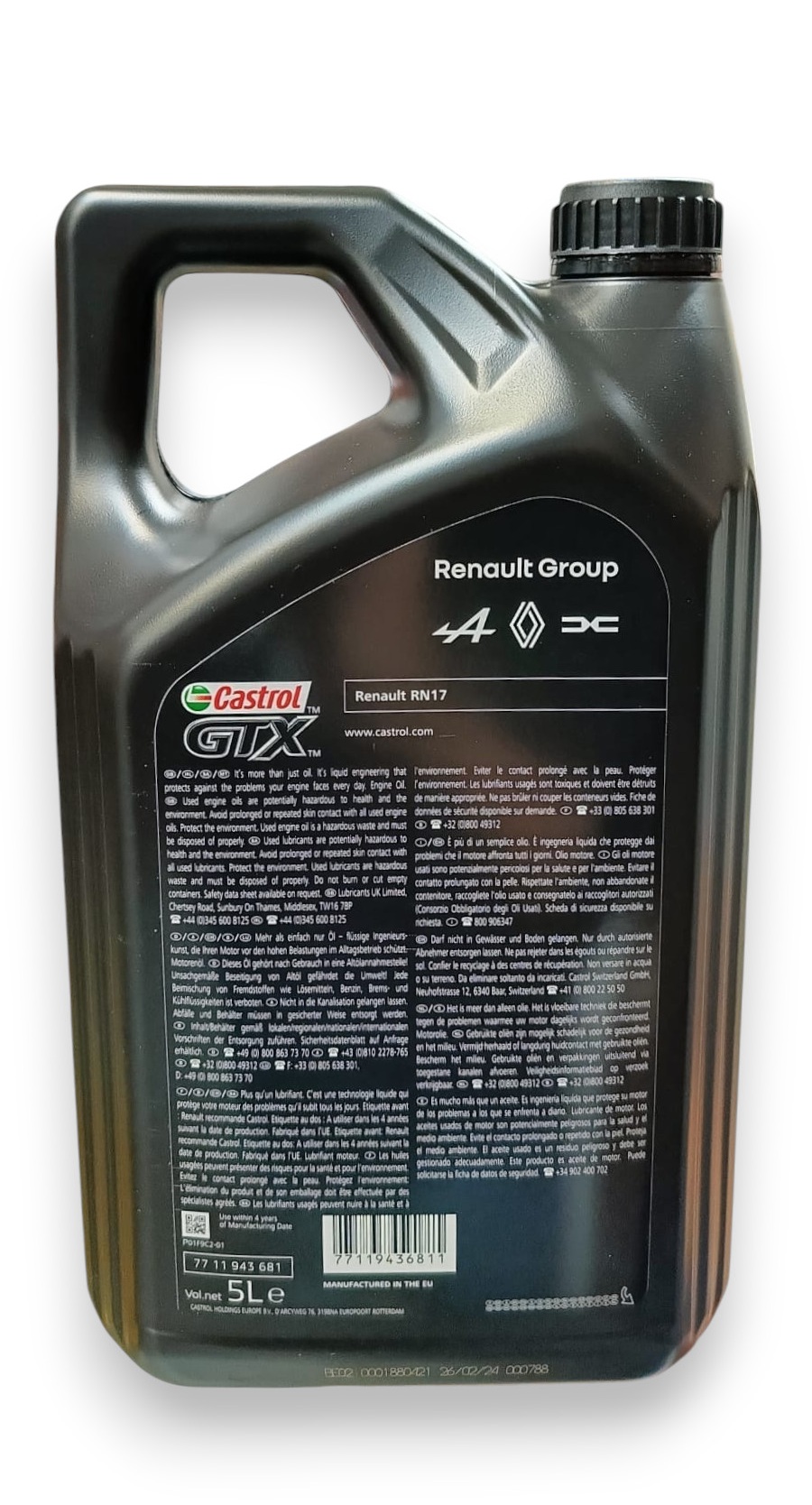 RENAULT CASTROL RN17 5W-30 5L OEM 77 11 943 681 1