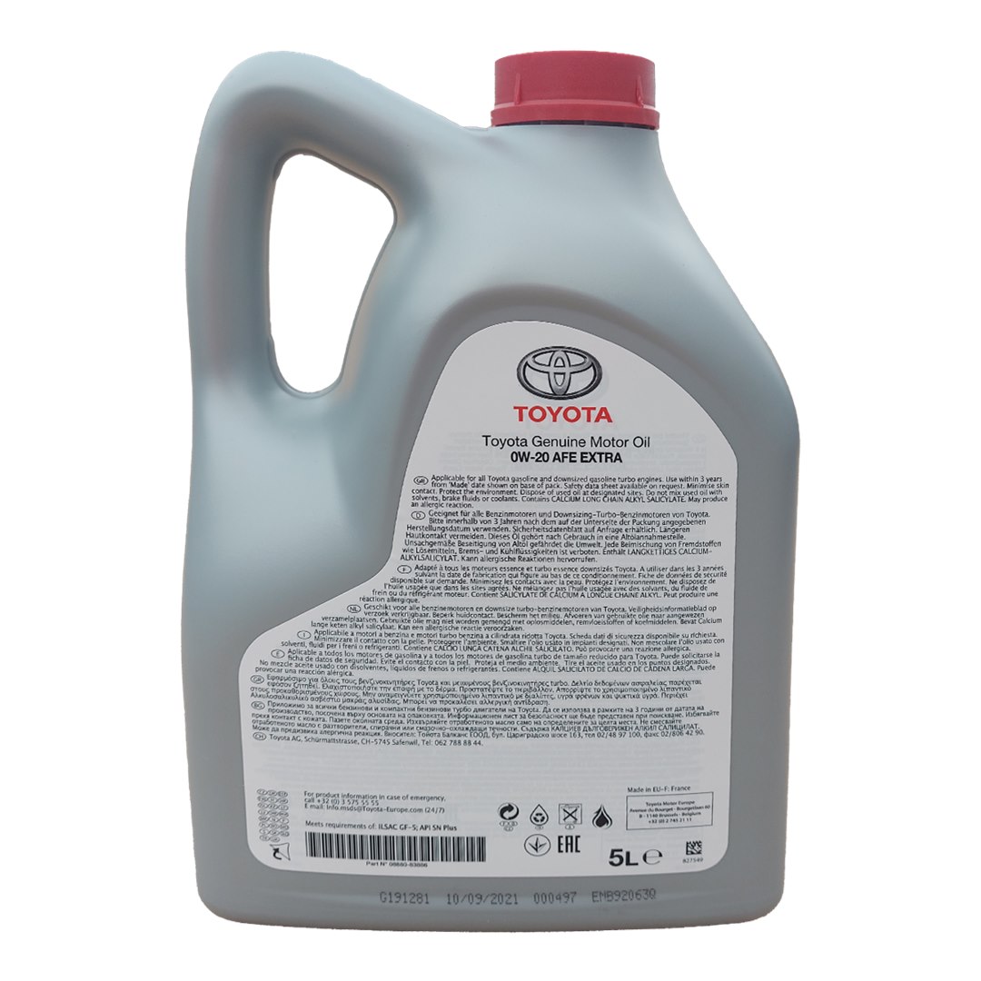 Toyota SAE 0W-20 AFE 5L OEM 888083886 1